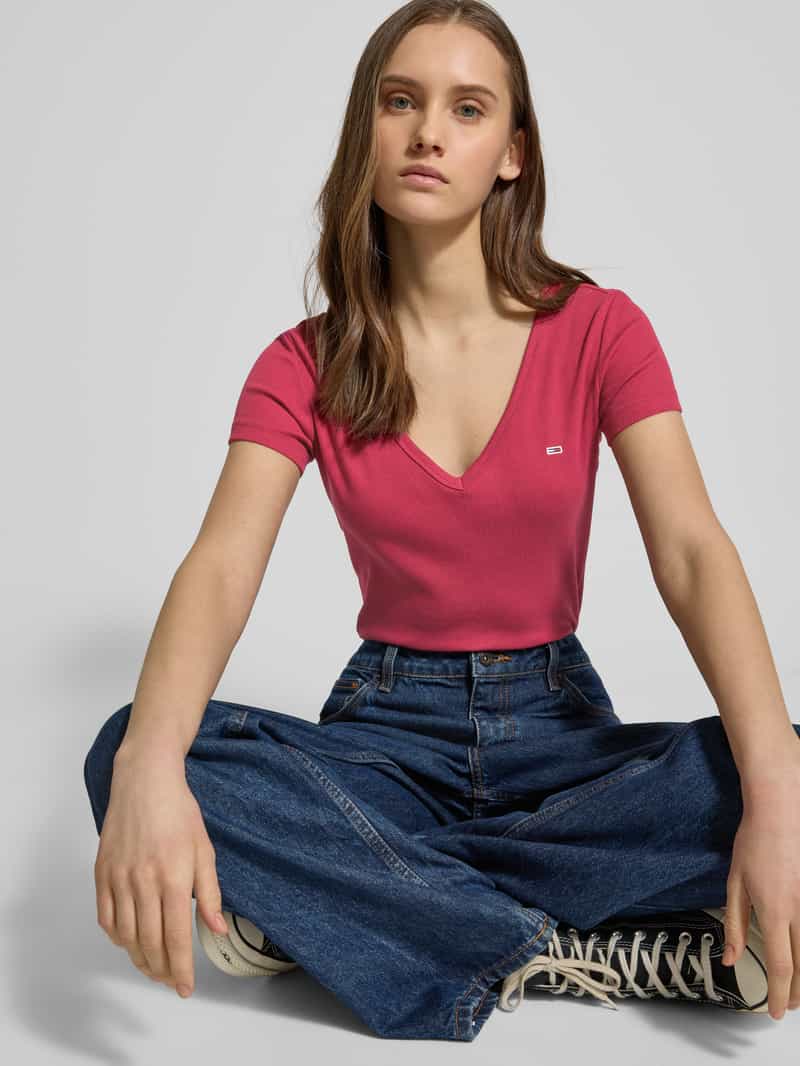 Tommy Jeans T-shirt met labelstitching