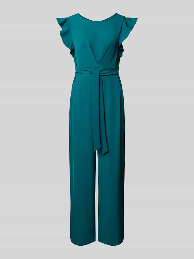 RINASCIMENTO Cocktail-jumpsuit met volants en strikceintuur