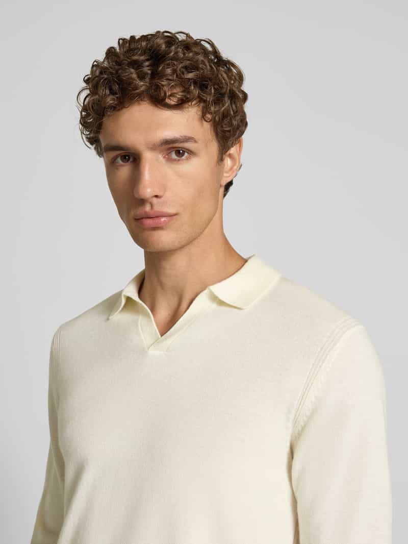 Profuomo Slim fit poloshirt met V-hals