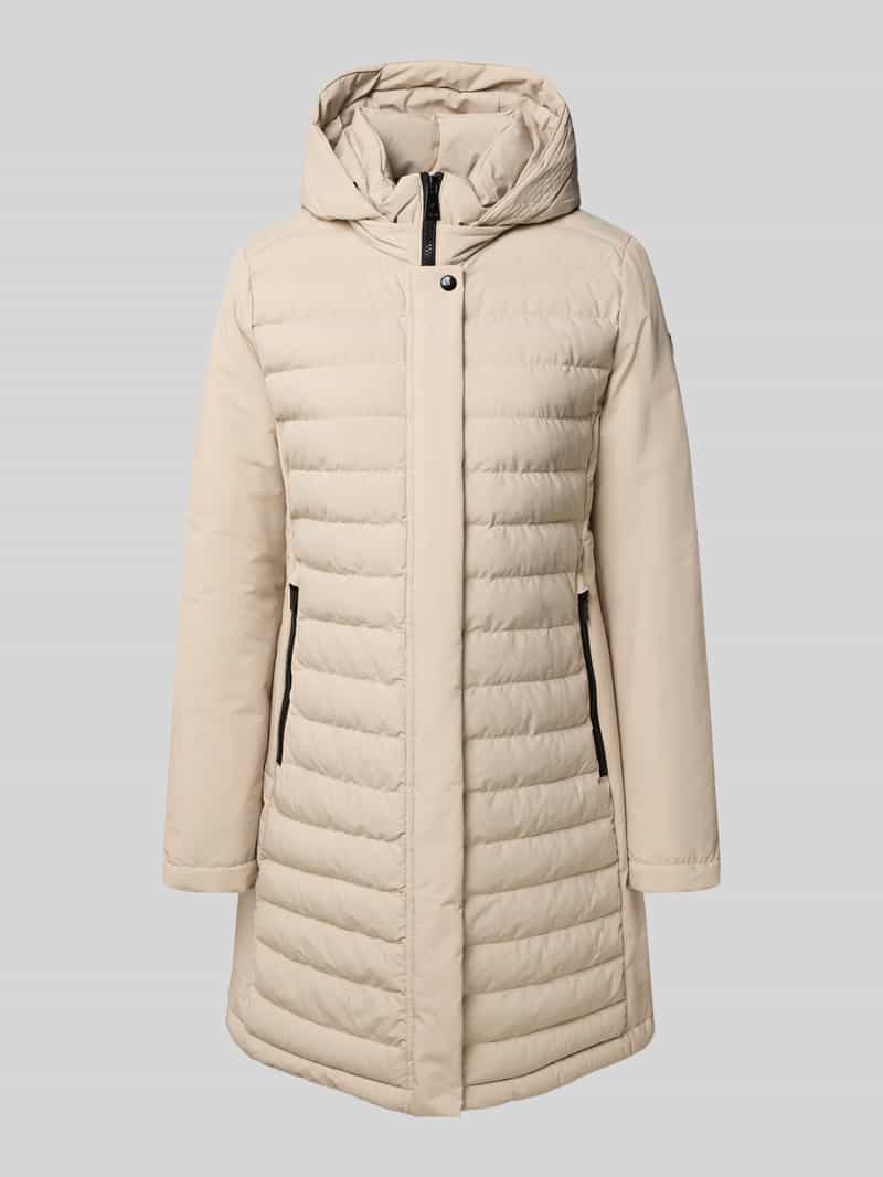 Fuchs Schmitt Gewatteerde lange jas met gevoerde opstaande kraag