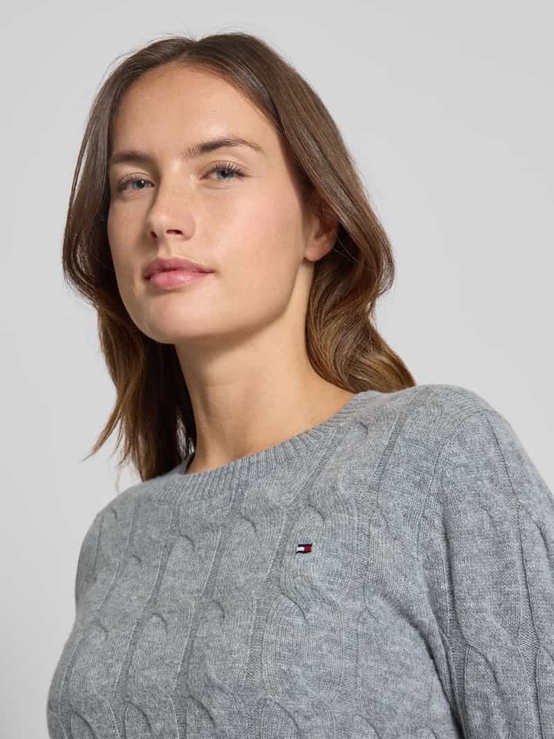 Tommy Hilfiger Regular fit gebreide pullover van pure wol