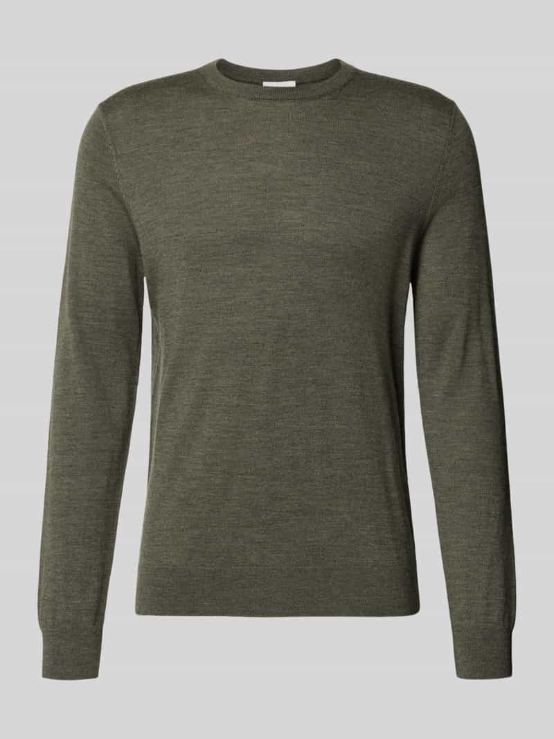 Profuomo Pullover Merinowol Groen - Maat L - Heren