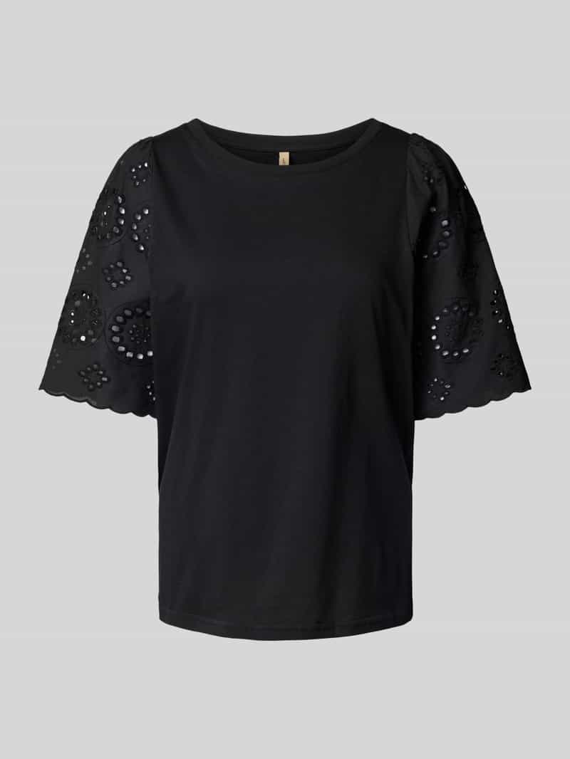 Soyaconcept T-shirt met broderie anglaise model 'LORAINE'