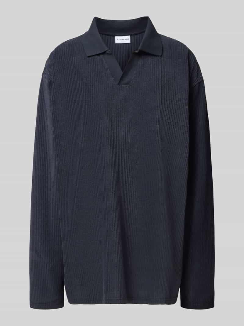 lindbergh Oversized poloshirt met structuurmotief