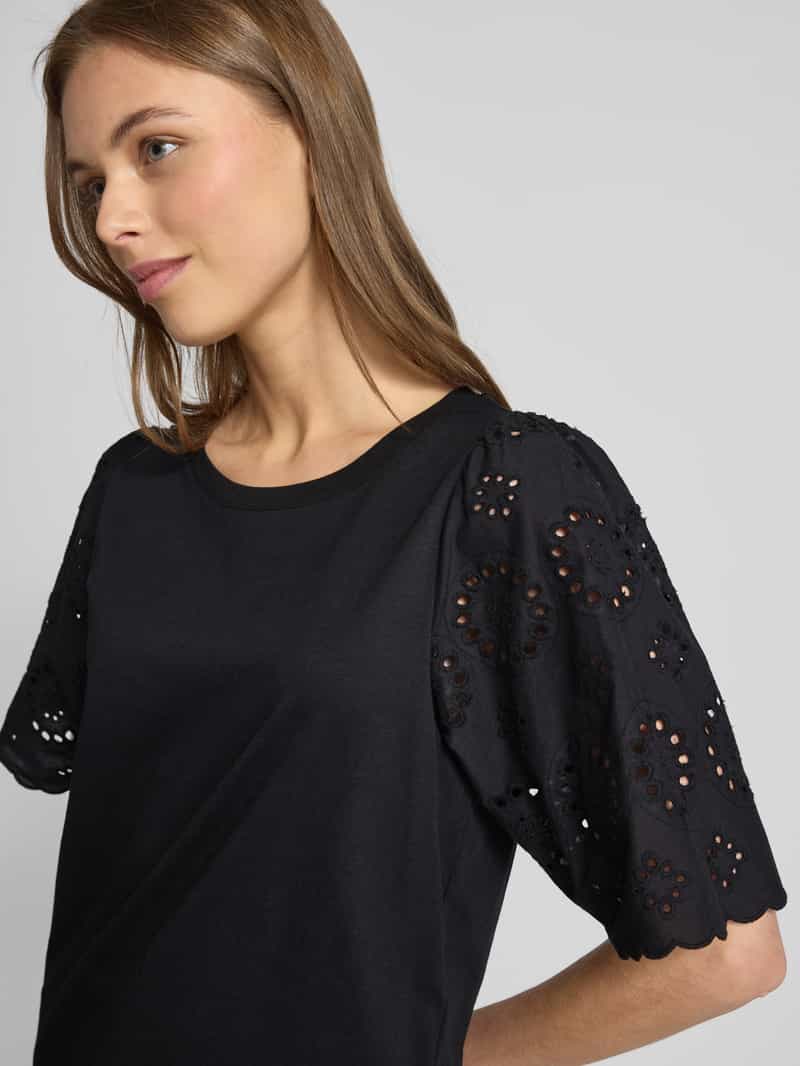 Soyaconcept T-shirt met broderie anglaise model 'LORAINE'