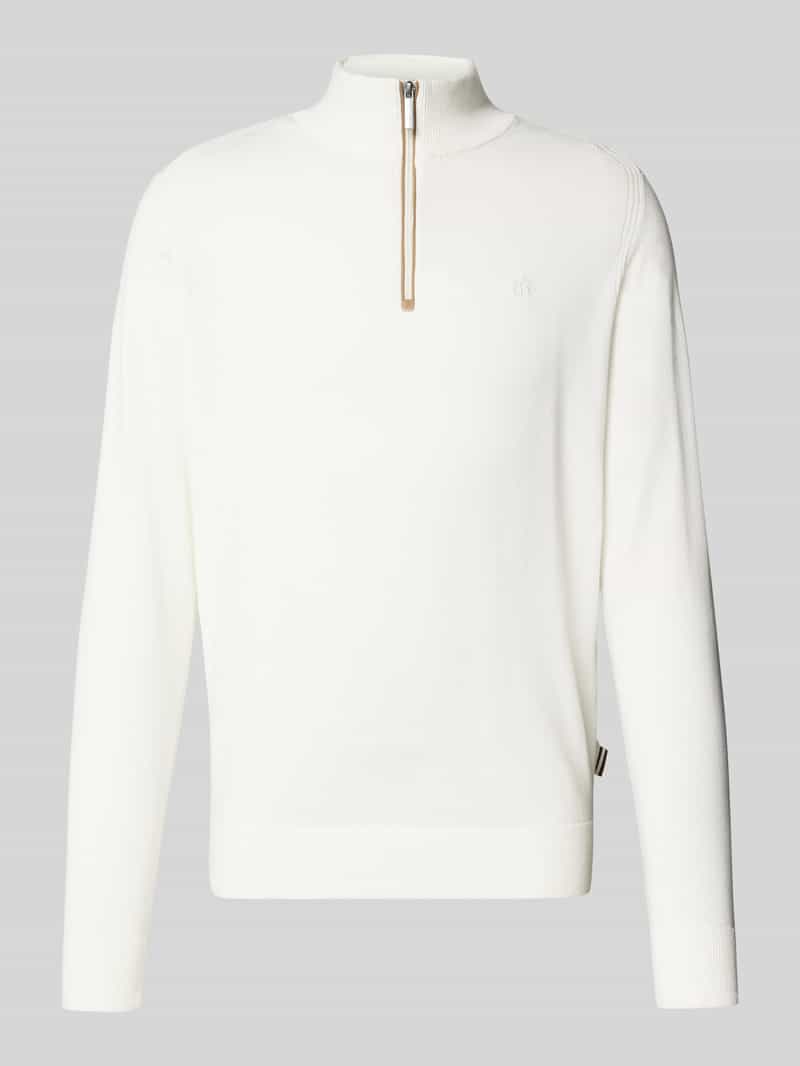 Bugatti Gebreide pullover met logostitching