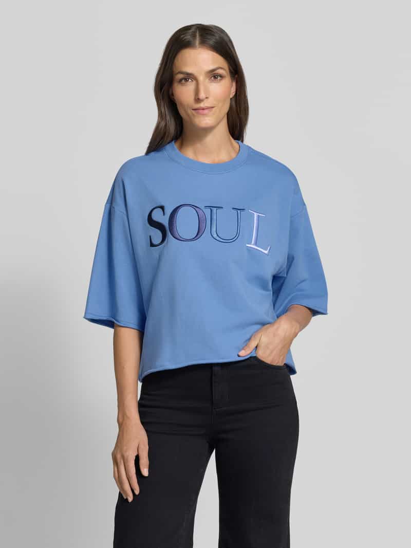 Smith and Soul Kort boxy fit sweatshirt met labelstitching