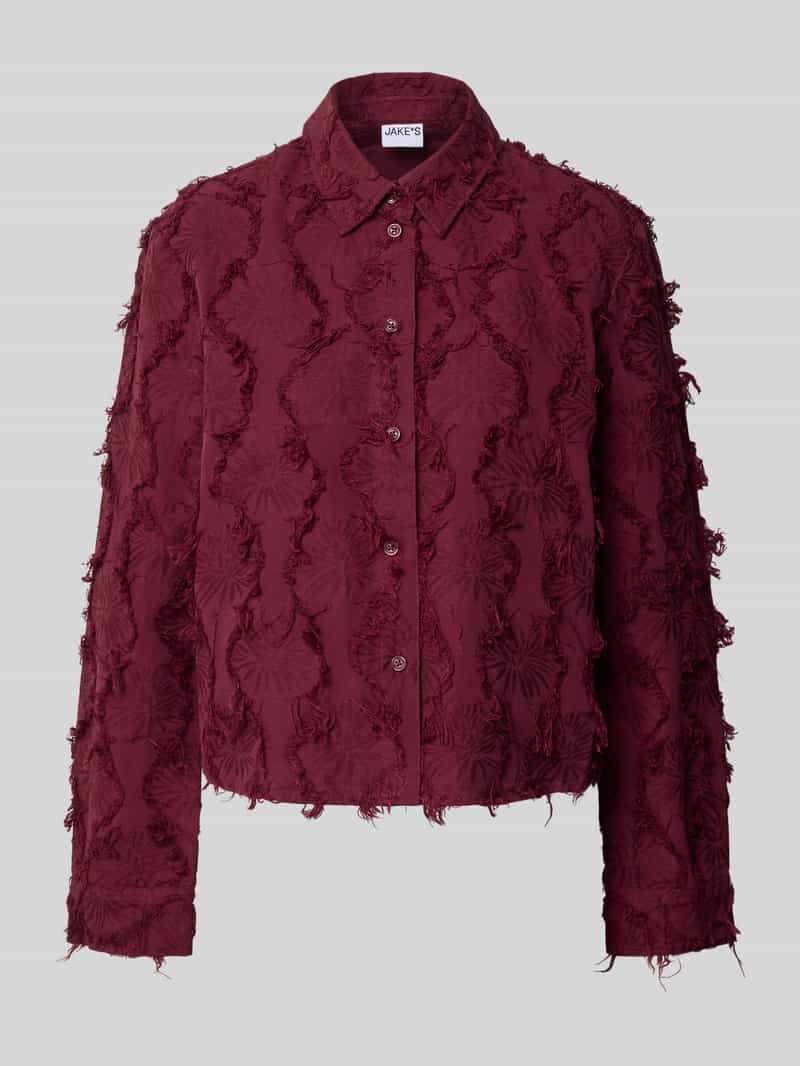 Jake*s Casual Regular fit overhemdblouse met linnen