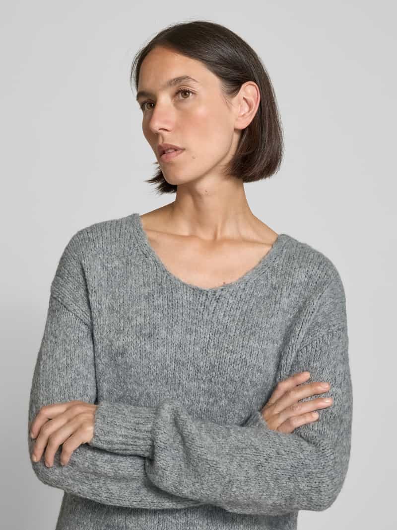 milano italy Loose fit gebreide pullover met mix van wol en alpaca