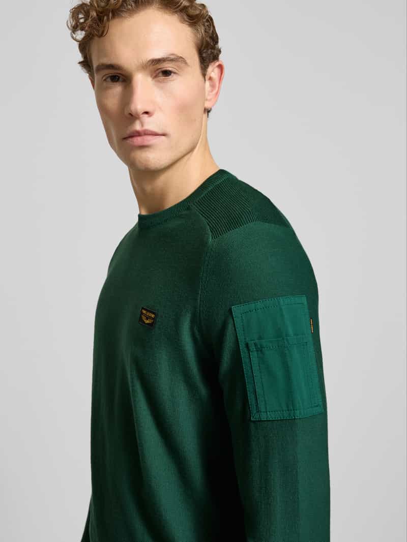 PME Legend Gebreide pullover met labeldetail