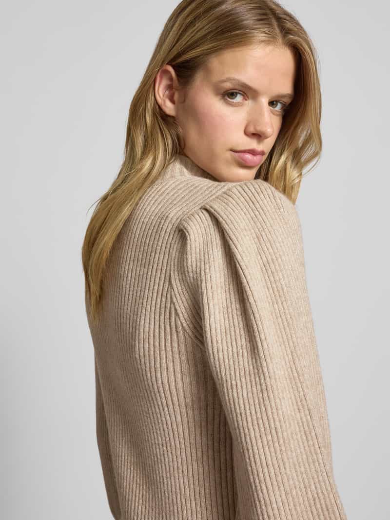 Only Comfort fit gebreide jurk van viscosemix, model 'KATIA' beige gemêleerd, foto 5
