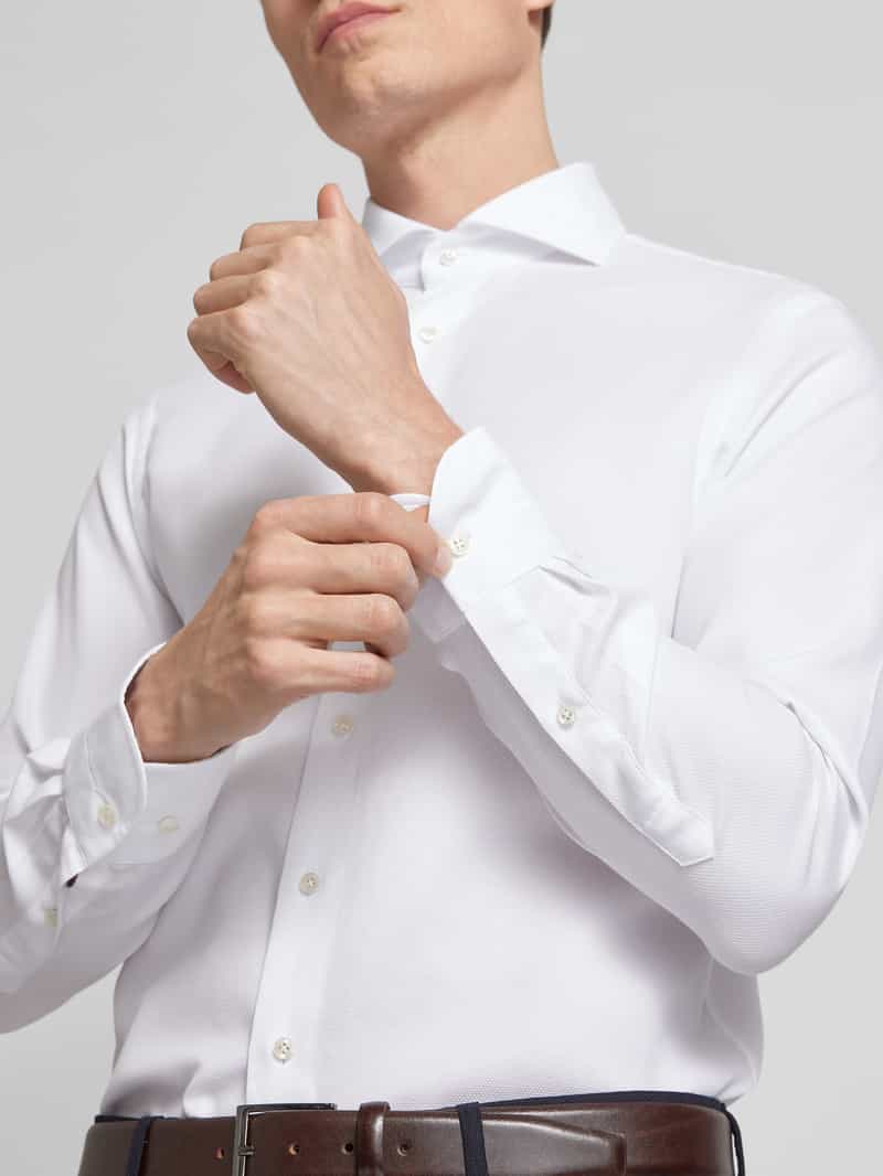 Profuomo Slim fit zakelijk overhemd met haaikraag model 'X-Cutaway'