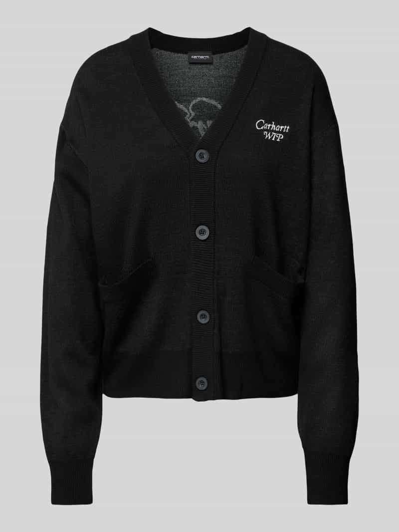 Carhartt Work In Progress Cardigan met labelstitching model 'Harttbreaker'