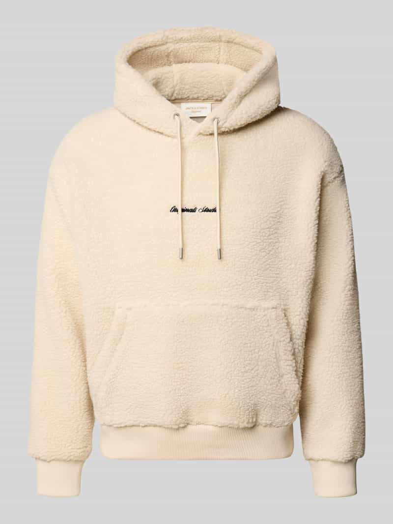 Jack & jones Hoodie van teddybont met labelstitching