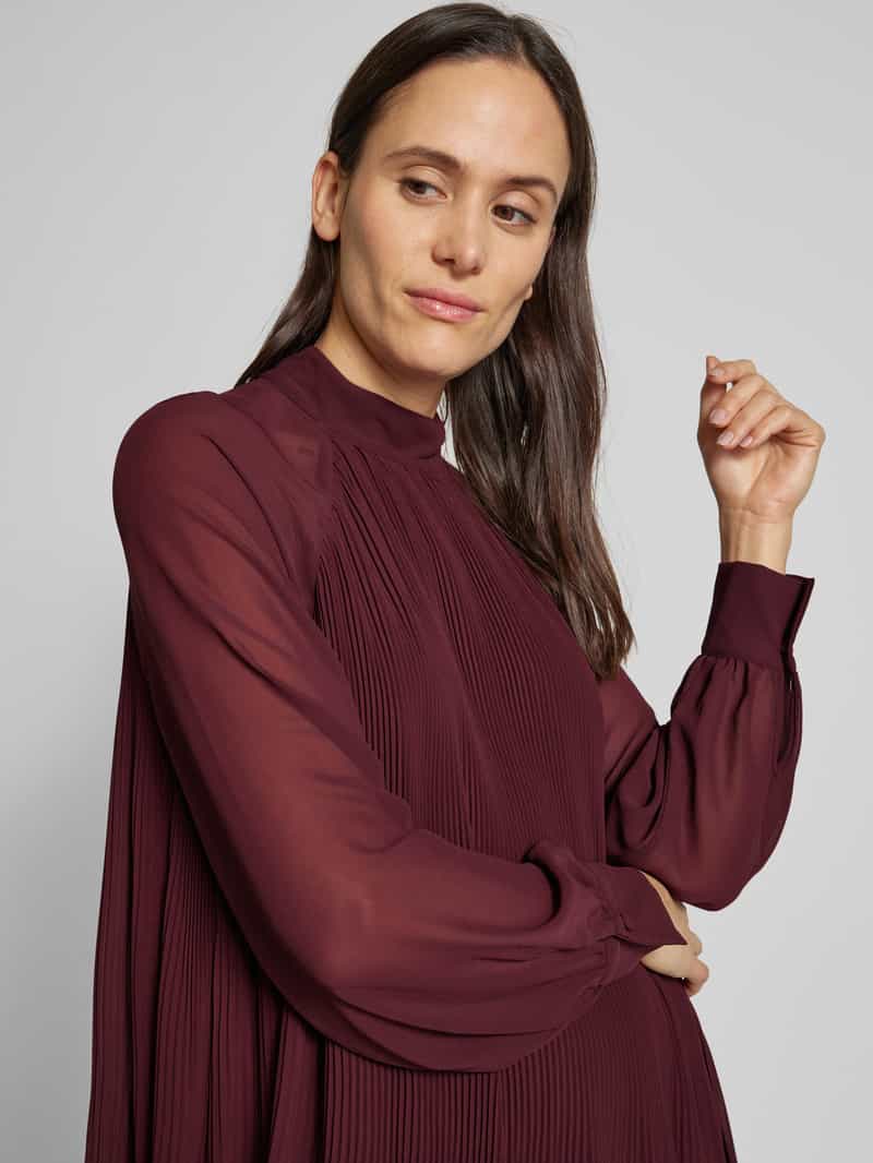 Jake*s Collection Knielange jurk met plissévouwen