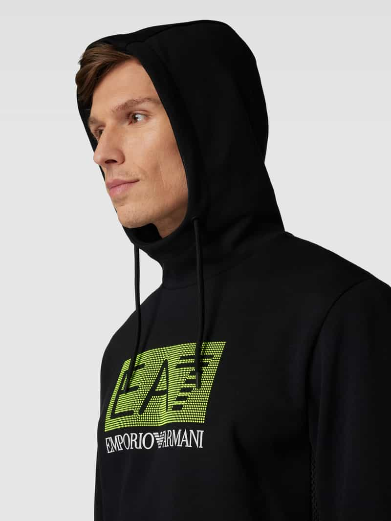 EA7 Emporio Armani Hoodie met labelprint model 'FELPA'