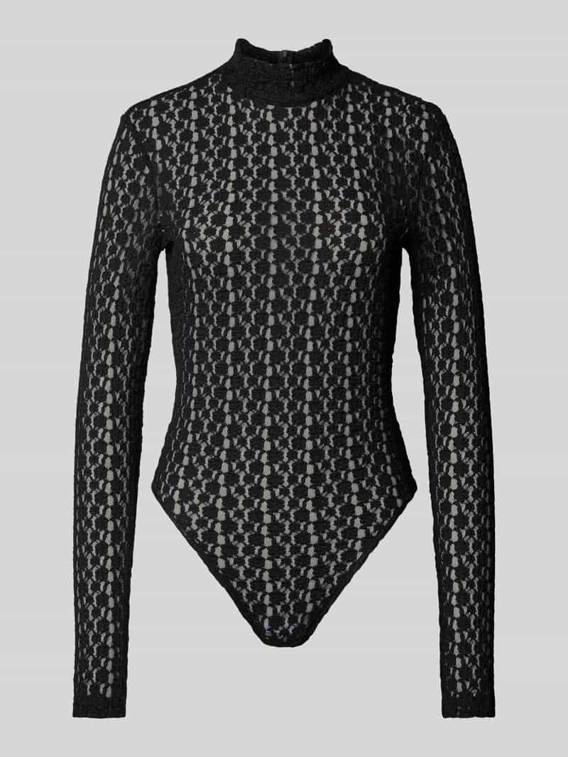 bardot Body met opstaande kraag en ritssluiting aan de achterkant