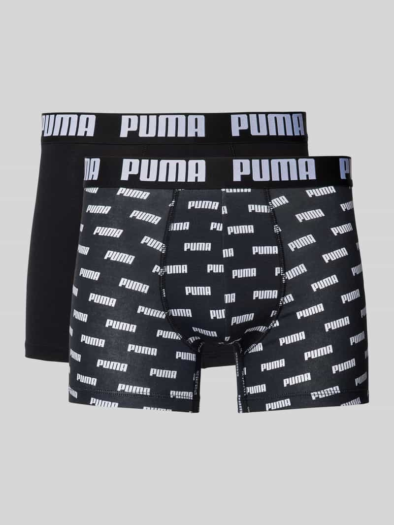 Puma Boxershort met elastische band met label in een set van 2 stuks