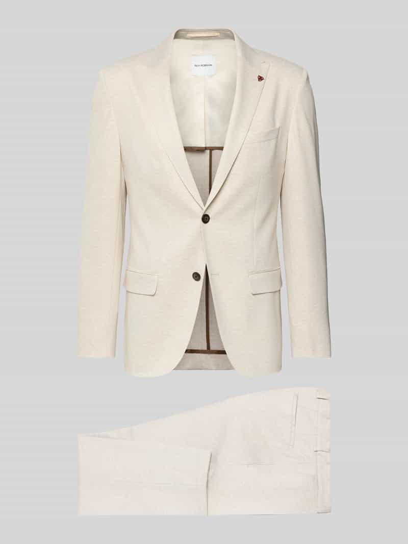 ROY ROBSON Slim Fit Anzug mit steigendem Revers in Beige, Größe 28 203276228