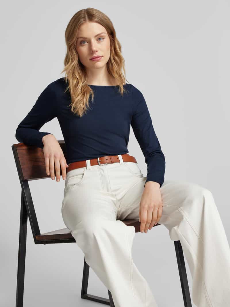 Tom Tailor Denim Regular fit shirt met lange mouwen van katoenmix met boothals