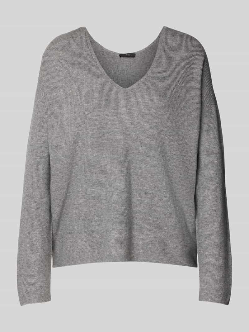 Oui Gebreide pullover met afgeronde V-hals model 'FREYJA'
