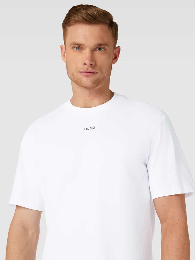 HUGO T-shirt met normaal model en labelprint