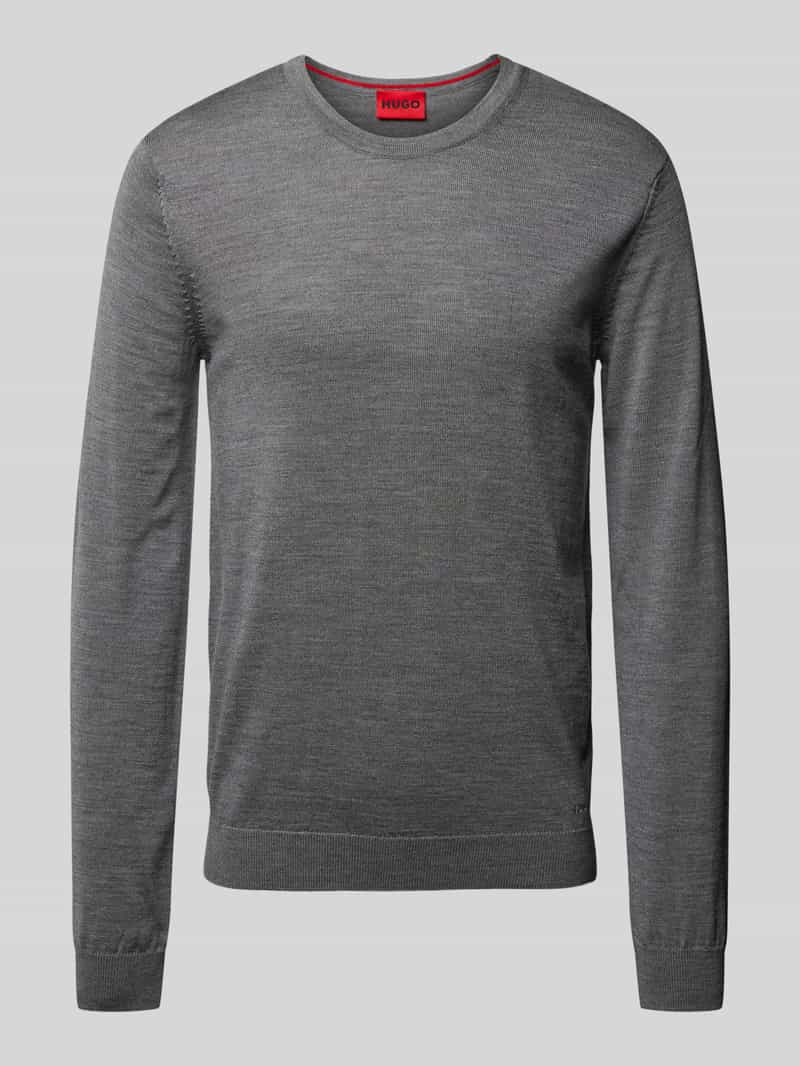 HUGO Pullover van scheerwol met labelstitching, model 'Cedric'