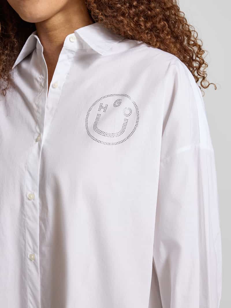 Hugo Blue Oversized overhemdblouse van puur katoen model 'EDAFNE_B'