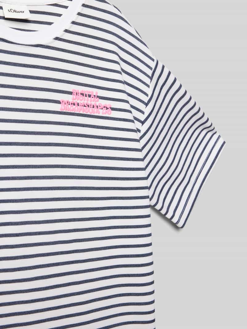 s.Oliver RED LABEL Boxy fit T-shirt in interlockjersey met printdetail