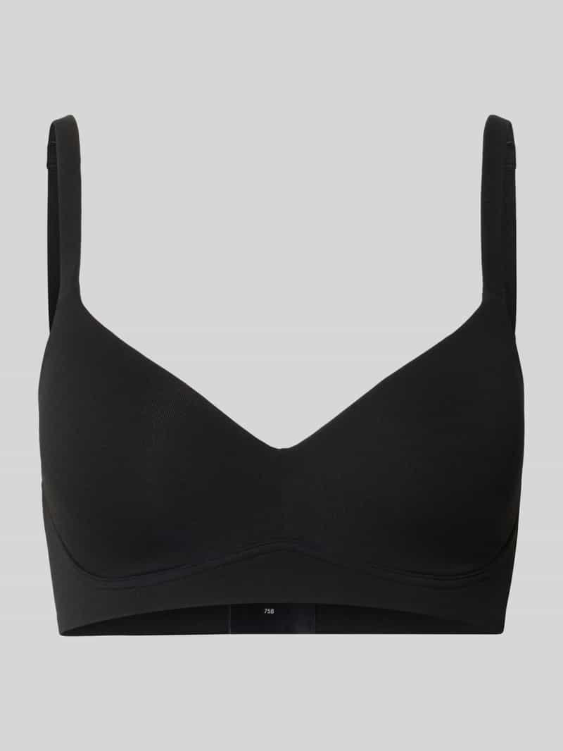 Schiesser Slim fit bh van katoenmix zwart