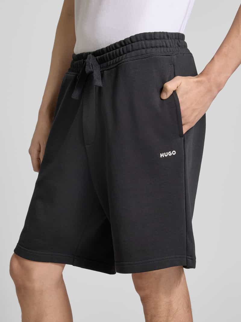 HUGO Sweatshorts met labelprint model 'Nomario'