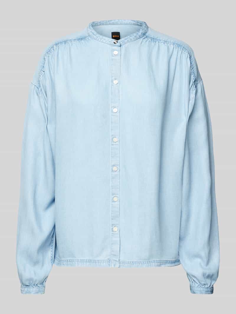 Boss Orange Regular fit jeansblouse met opstaande kraag model 'Bizzan'