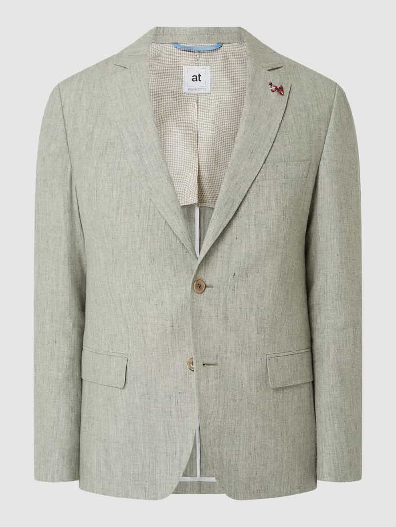 Slim fit -knoops colbert van een mix van katoen en linnen, model 'Tito' ATELIER TORINO