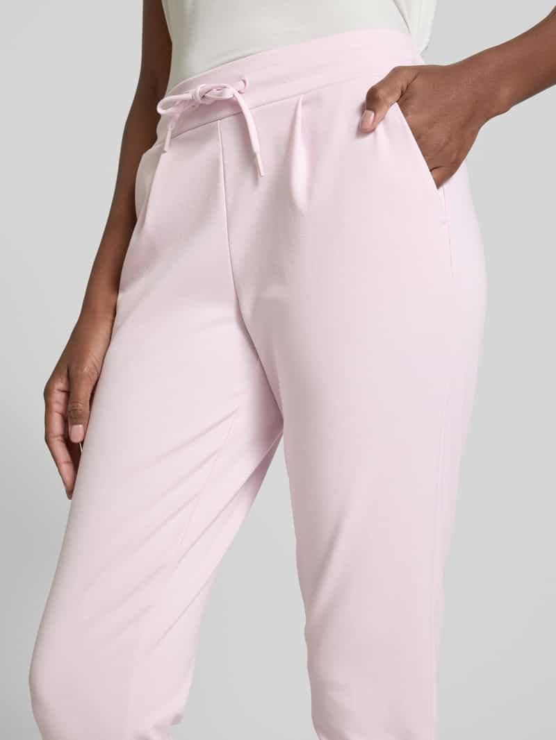 Ichi Slim fit bandplooibroek met verkort model 'KATE'