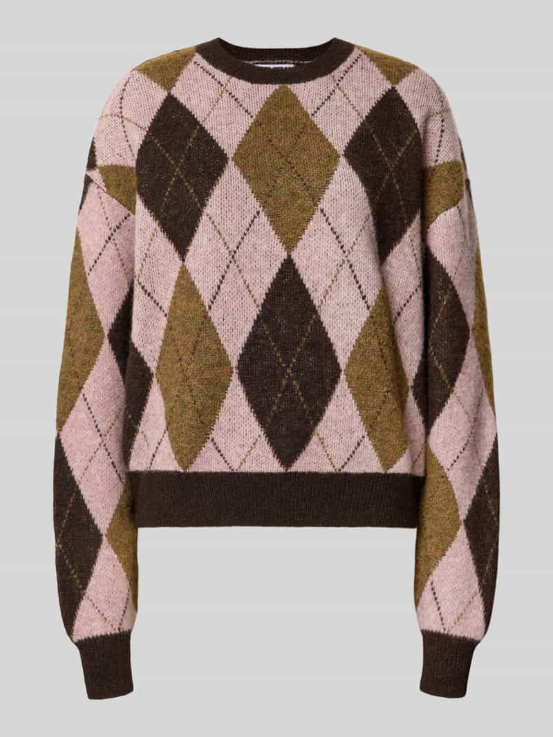 REVIEW Gebreide pullover in all-over look met ronde hals