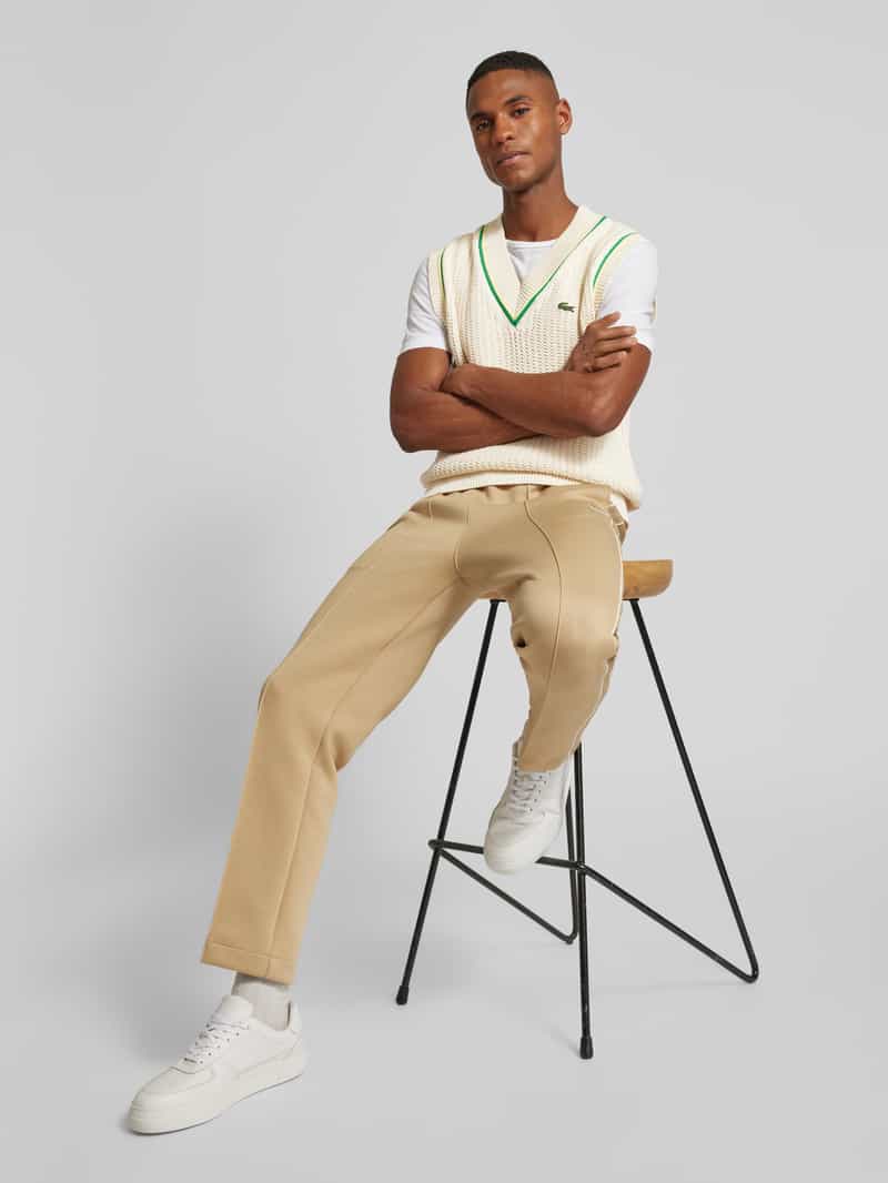 Lacoste Gebreide spencer met logobadge