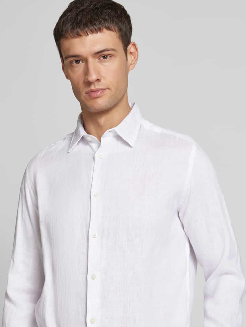 Selected Homme Regular fit linnen overhemd met kentkraag model 'KYLIAN'