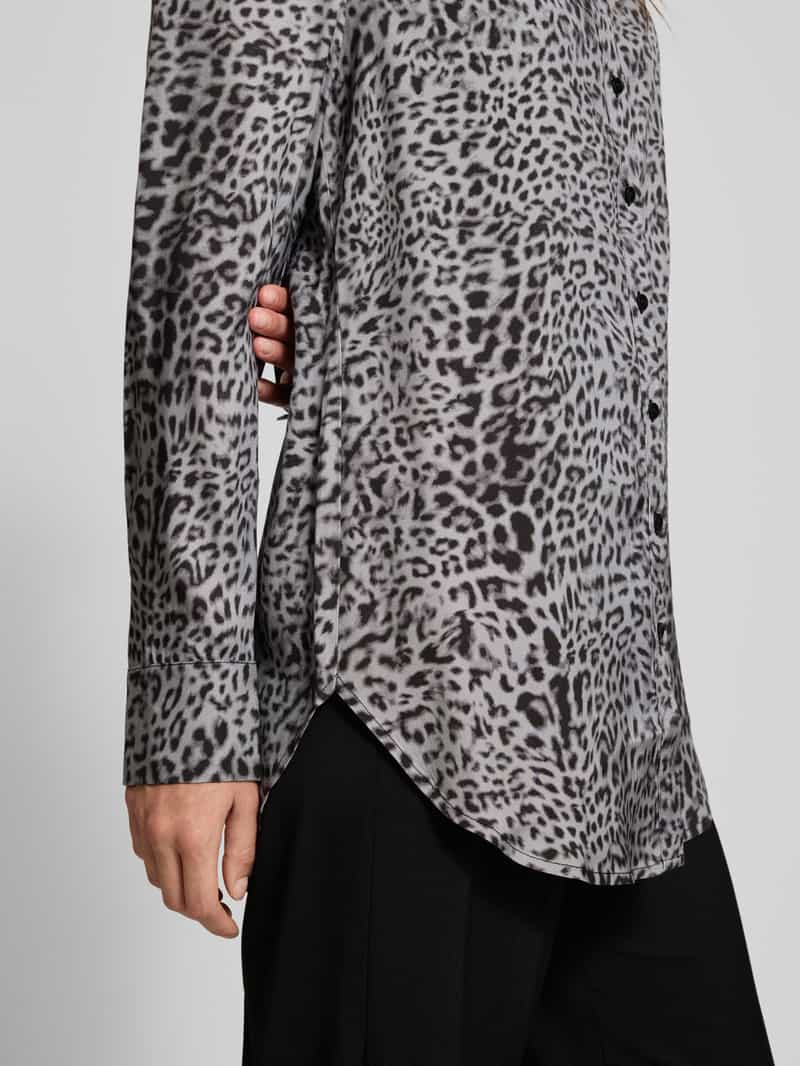 comma Regular fit lange blouse van viscose met knoopsluiting