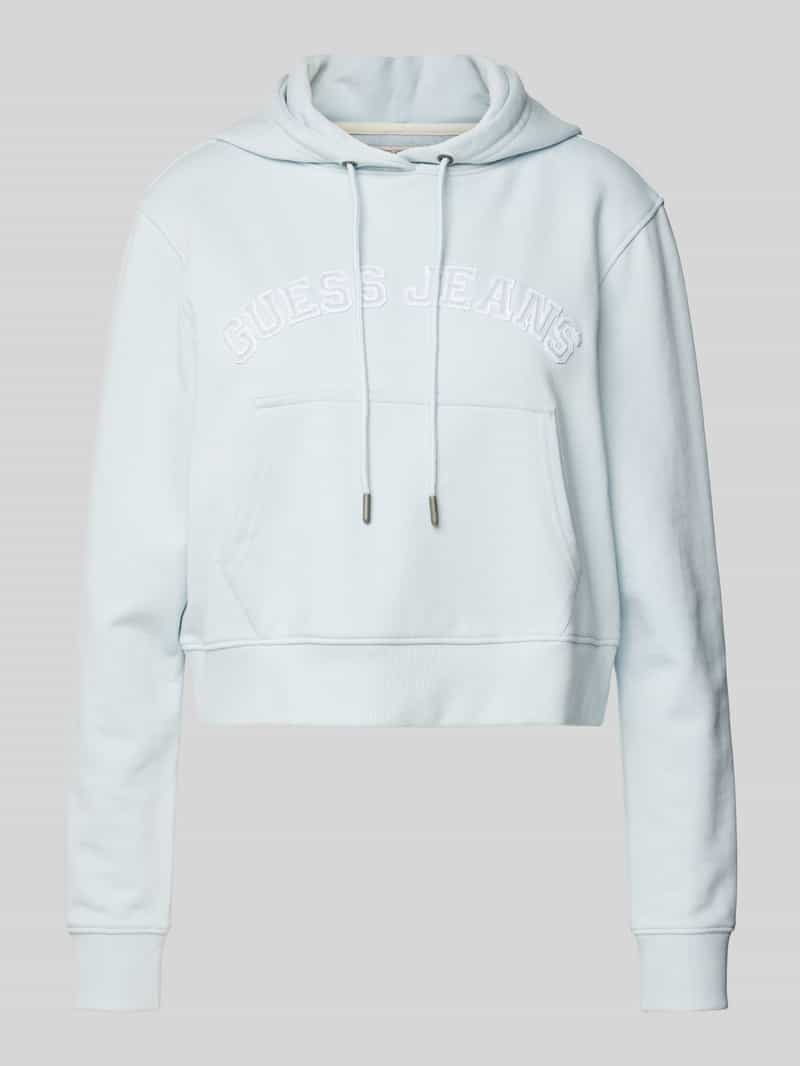 Guess Jeans Korte hoodie met labelbadges
