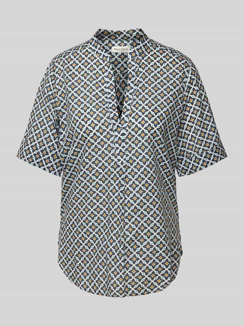 Marc O'Polo Regular fit blouse met korte mouwen en all-over motief