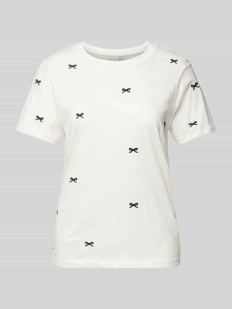 Ichi T-shirt met motiefstitching model 'CAMINO'