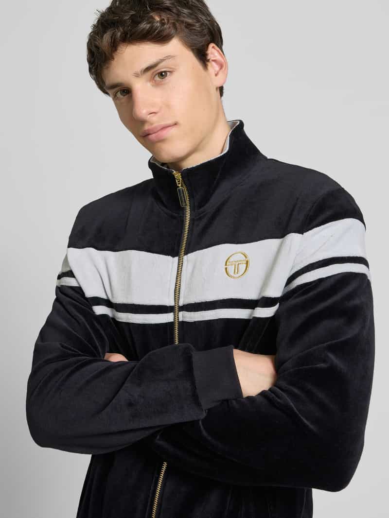 Sergio Tacchini Sweatjack met opstaande kraag en labelstitching model 'DAMARINDO'