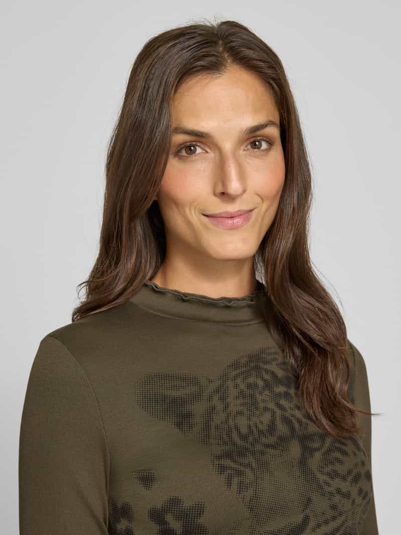 Marc Cain Lang shirt met opstaande kraag