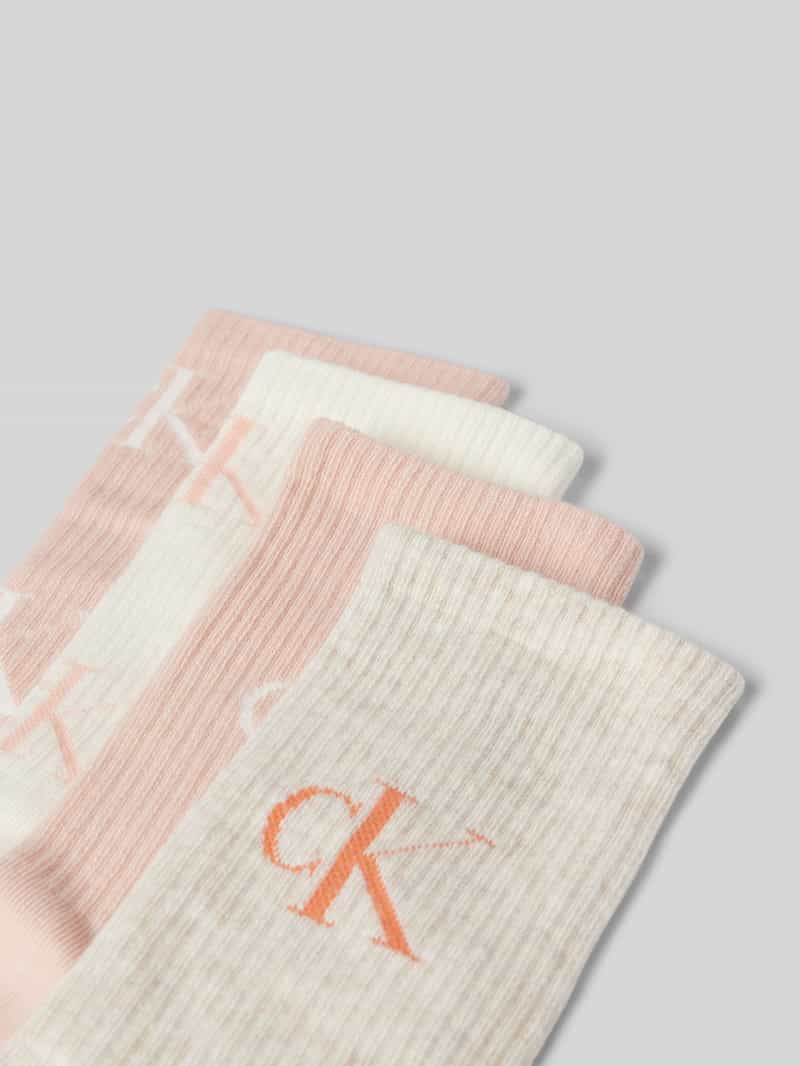 Calvin Klein Jeans Sokken met elastische ribboordjes in een set van 4 paar