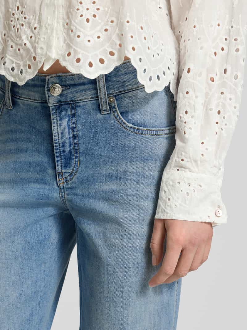 CAMBIO Flared jeans met broderie anglaise model 'FRANCESCA'