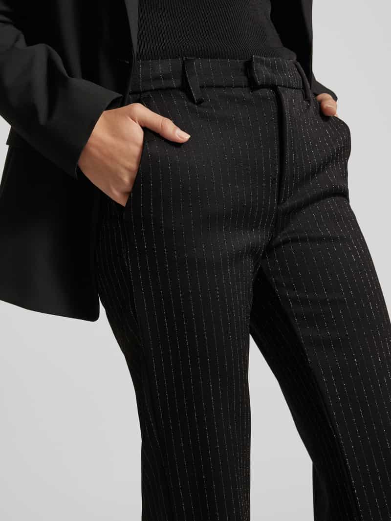 MAC Straight leg stoffen broek met riemlussen model 'Joanna'