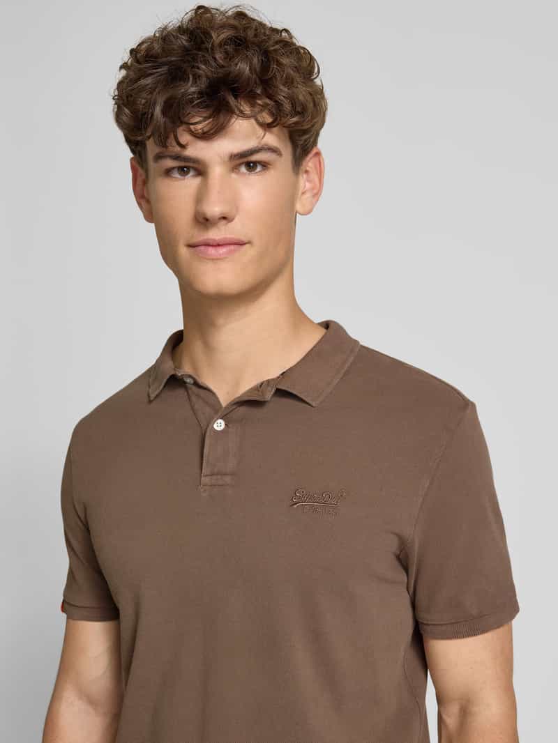 Superdry Regular fit poloshirt met labelstitching