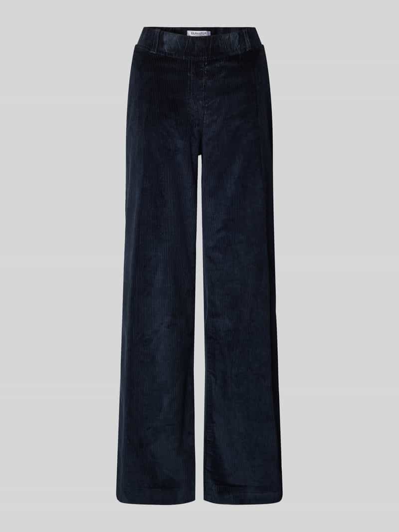 Raphaela By Brax Slim fit corduroy broek met elastische band model 'Pam Flared'