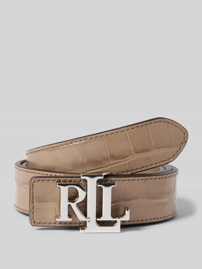 Lauren Ralph Lauren Riem van runderleer met labelapplicatie