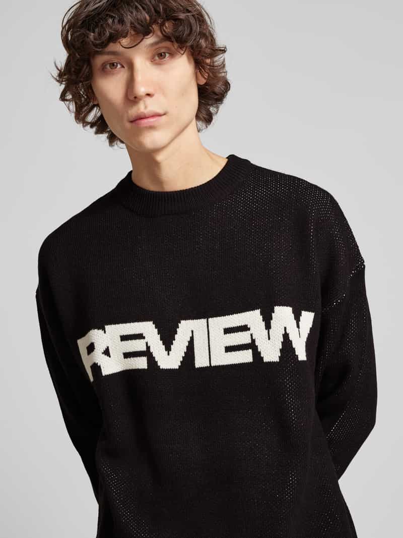 REVIEW Gebreide pullover met labelstitching